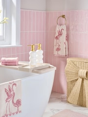 Pink Flamingo with Sparkle Detail Towel - Image 6 of 6