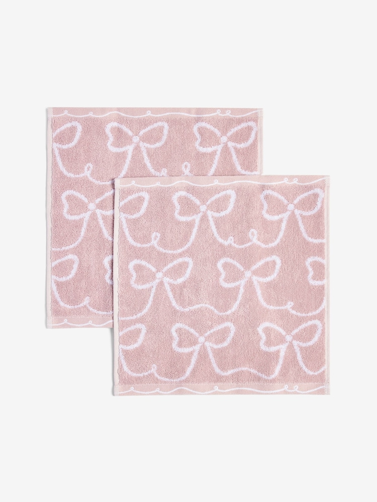 Pink Bow Face Cloth Towel - Image 3 of 3