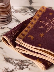 Brown Plum Metallic Star Towel - Image 2 of 3