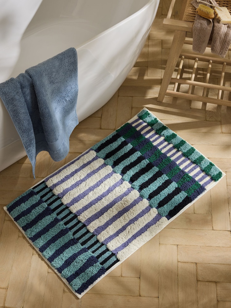 Blue Blue Stripe Bath Mat - Image 1 of 2