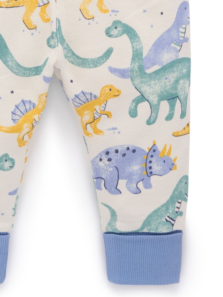 Purebaby Blue Long Sleeve Textured Pyjamas Set - Image 2 of 5 Purebaby Blue Long Sleeve Textured Pyjamas Set - Image 2 of 5