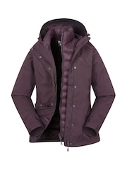 Mountain Warehouse Purple Alaskan Womens 3-in-1 Waterproof Jacket - Image 1 of 7