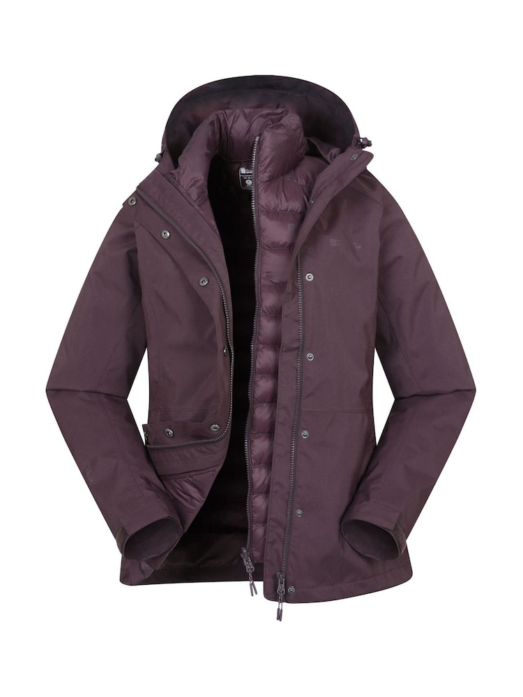 Mountain Warehouse Purple Alaskan Womens 3-in-1 Waterproof Jacket - Image 1 of 7