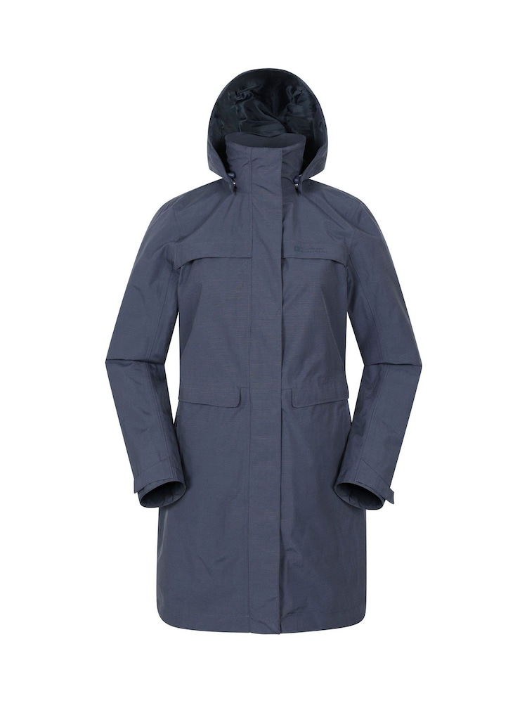 Mountain Warehouse Blue Cloudburst Textured Womens Waterproof Jacket - Image 1 of 5 Mountain Warehouse Blue Cloudburst Textured Womens Waterproof Jacket - Image 1 of 5