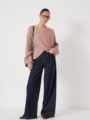 Hush Pink Betty Fluffy Cross Front Jumper - Image 2 of 6