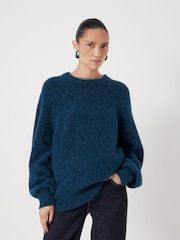 Hush Green Lorna Relaxed Wool Blend Jumper - Image 1 of 5