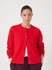 Hush Red Crew Neck Boxy Cardigan - Image 1 of 5