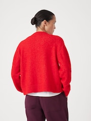 Hush Red Crew Neck Boxy Cardigan - Image 4 of 5
