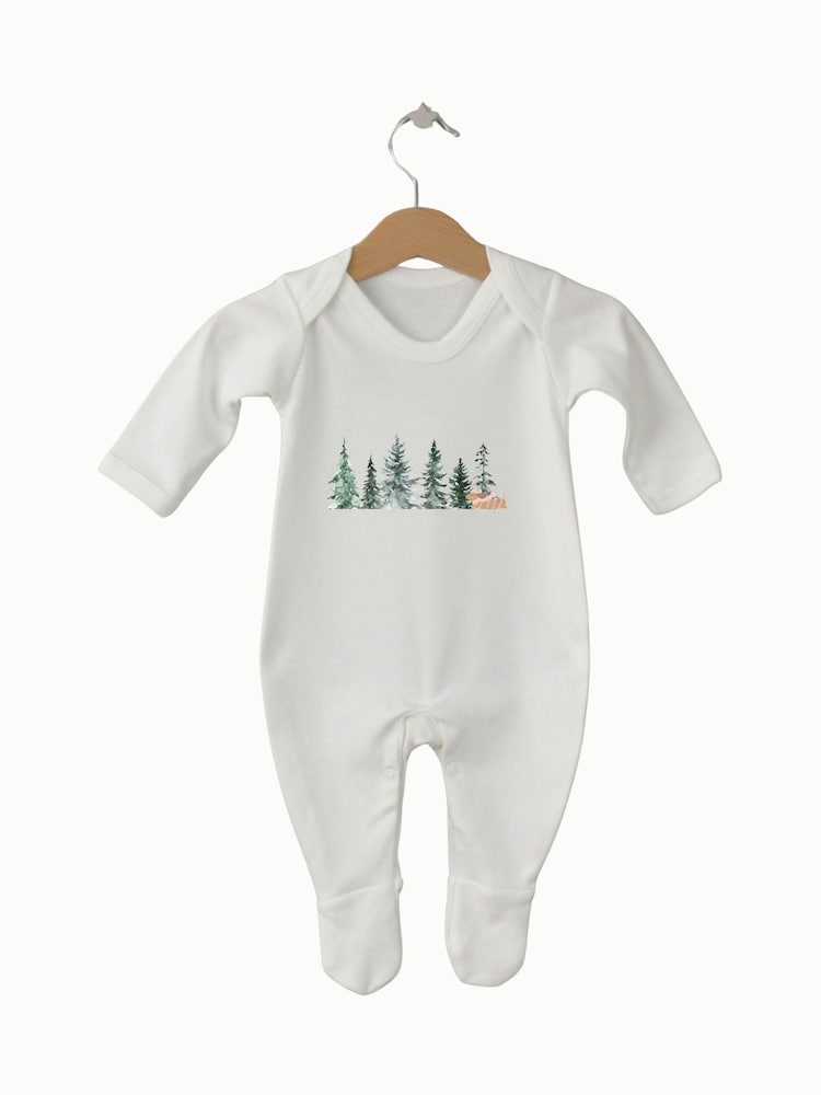 Personalised Christmas Tree Sleepsuit by Koko Blossom - Image 2 of 2 Personalised Christmas Tree Sleepsuit by Koko Blossom - Image 2 of 2