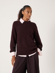 Hush Red Lorna Relaxed Wool Blend Jumper - Image 1 of 5