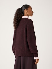 Hush Red Lorna Relaxed Wool Blend Jumper - Image 3 of 5