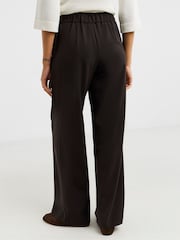 JD Williams Brown Pull On Elastic Waist Wide Leg Trousers - Image 2 of 4