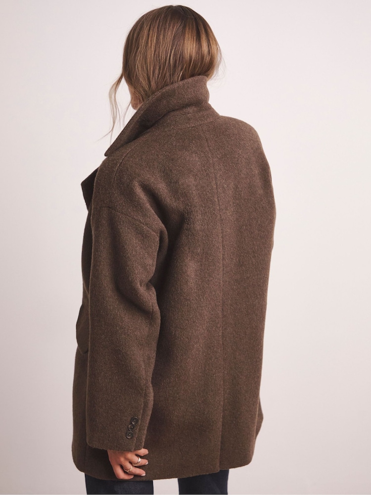 JD Williams Brown Premium Wool Blend Coat - Image 2 of 4 JD Williams Brown Premium Wool Blend Coat - Image 2 of 4