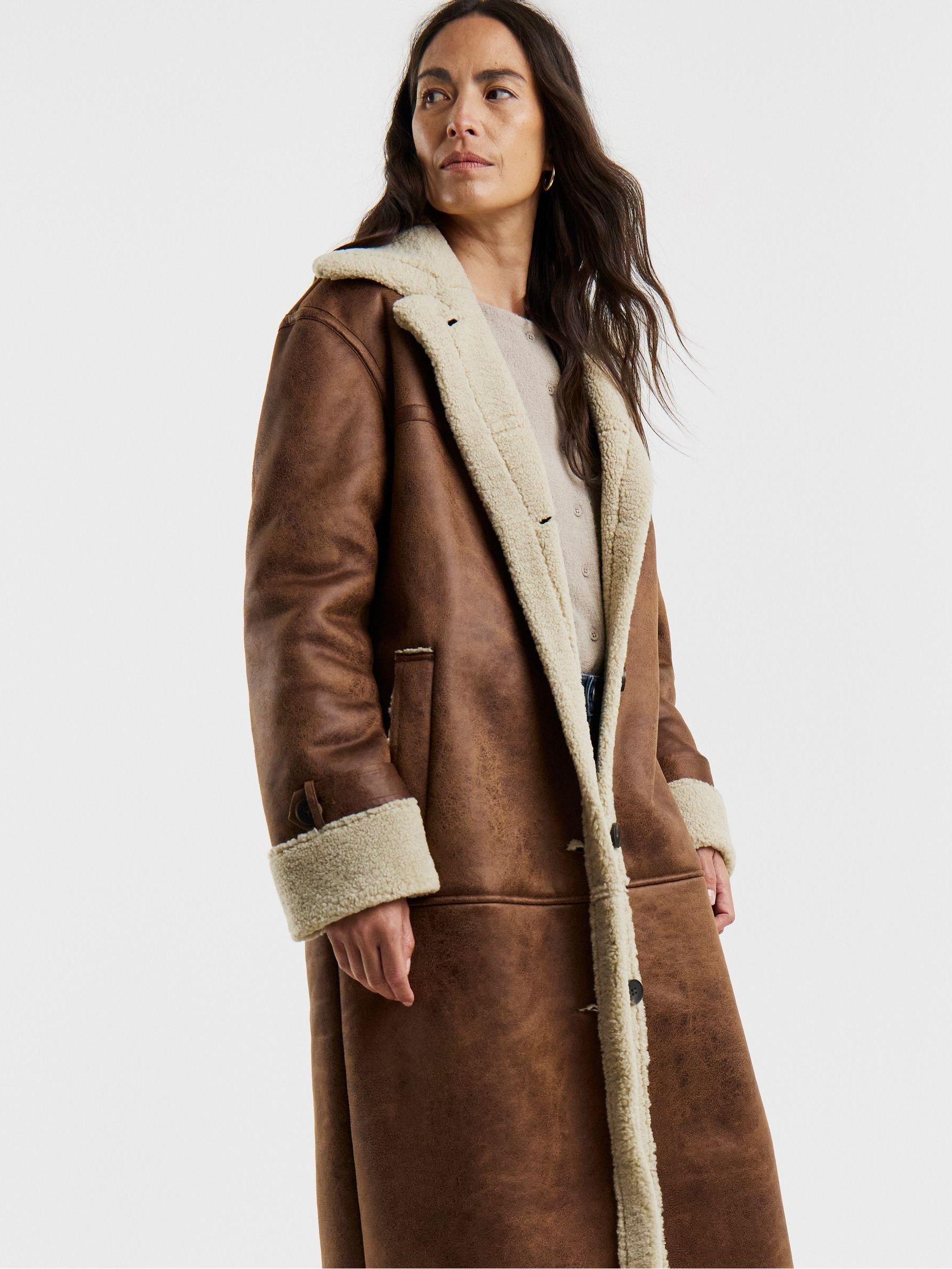 ZILLI ジリー スエード ヌートリアファー ムートン トレンチコート 60 Buy JD Williams Brown Shearling Maxi Coat from Next USA