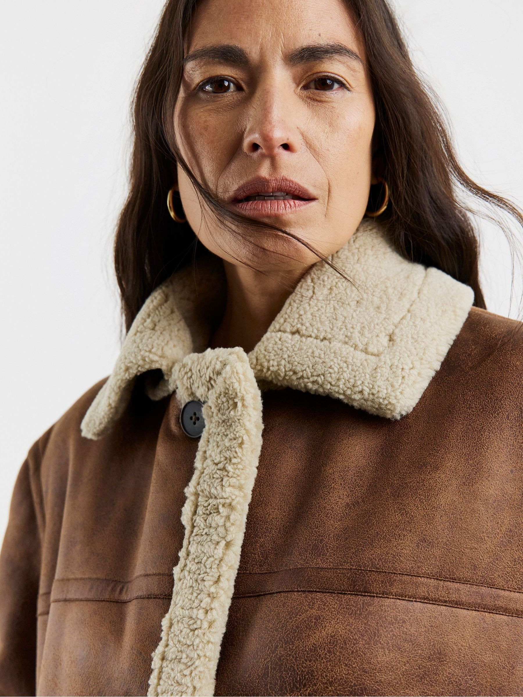 Buy JD Williams Brown Shearling Maxi Coat from Next Canada