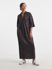 JD Williams Collarless Placket 3/4 Sleeve Smock Dress - Imagen 1 de 4