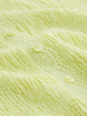 Lime Green Sleeveless V-Neck Textured Waistcoat - Image 7 of 8