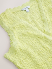 Lime Green Sleeveless V-Neck Textured Waistcoat - Image 8 of 8