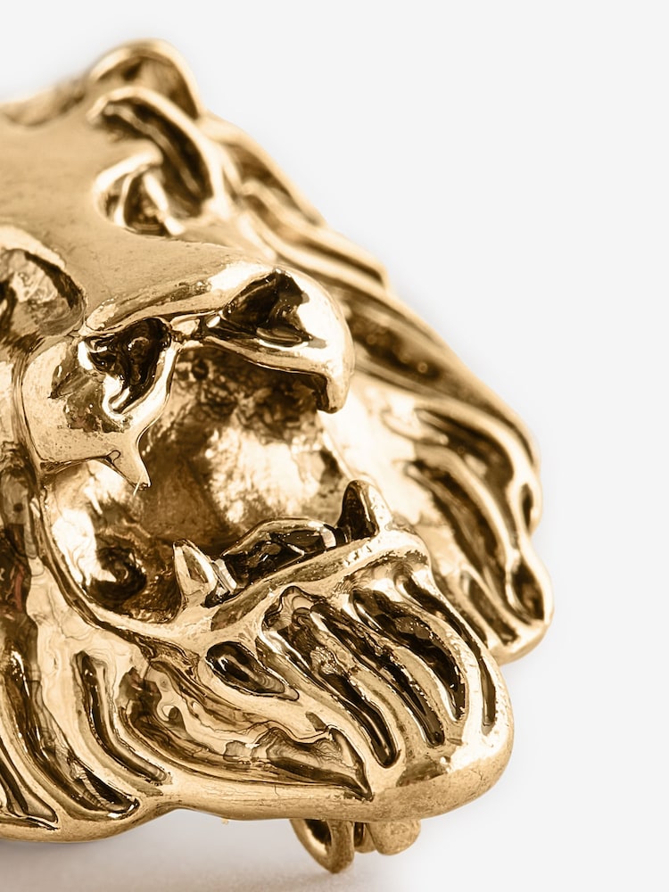 Gold Tone Lion Brooch - Image 3 of 3