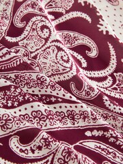 Burgundy Red Paisley Bandana Scarf - Image 2 of 3