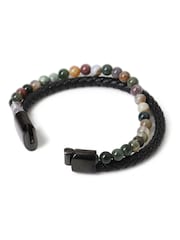Leather Beaded Black Bracelet - Afbeelding 2 van 2