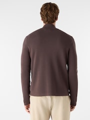 Oliver Sweeney Knitted Merino Wool Blend Brown Jacket - Image 2 of 5