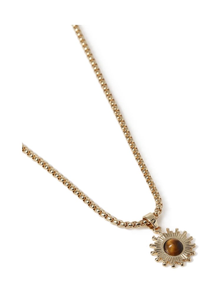 Gold Plated Sun Pendant Necklace - Image 2 of 2