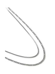 Silver Tone Stainless Steel Multirow Chain Necklace - Image 2 of 2