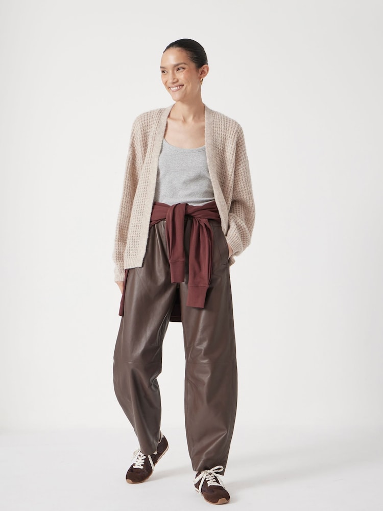Hush Natural Waffle Stitch Edge to Edge Cardigan - Image 2 of 5 Hush Natural Waffle Stitch Edge to Edge Cardigan - Image 2 of 5