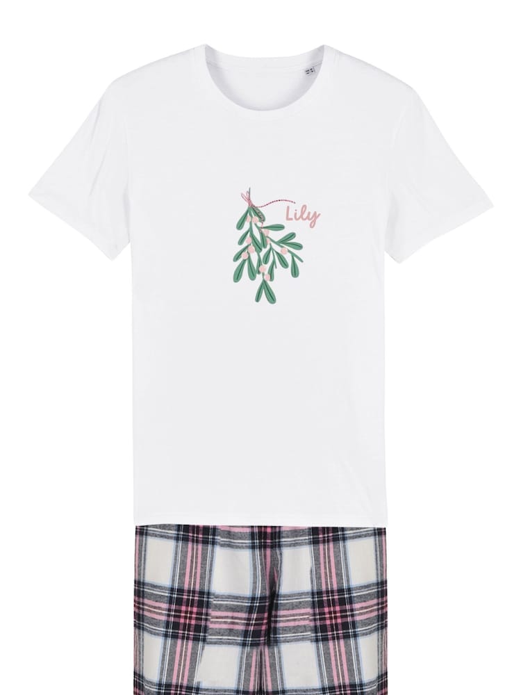 Personalise Mistletoe Tartan Pyjamas by Koko Blossom - Image 2 of 2