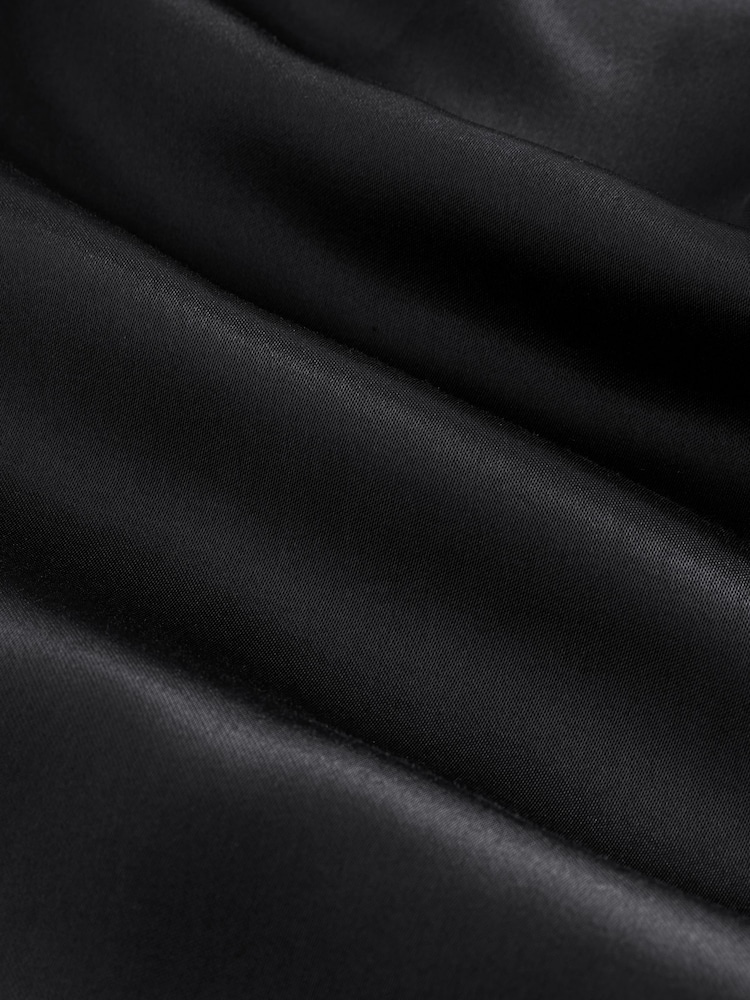 Black Satin Tie Waist Wide Leg Trousers - Image 8 of 8