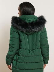 Yours Curve Green Short Puffa Coat - Image 3 of 5