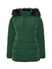 Yours Curve Green Short Puffa Coat - Image 5 of 5