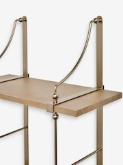 Natural Gold Metal and Wood 2 Tier Shelf - Image 2 of 2
