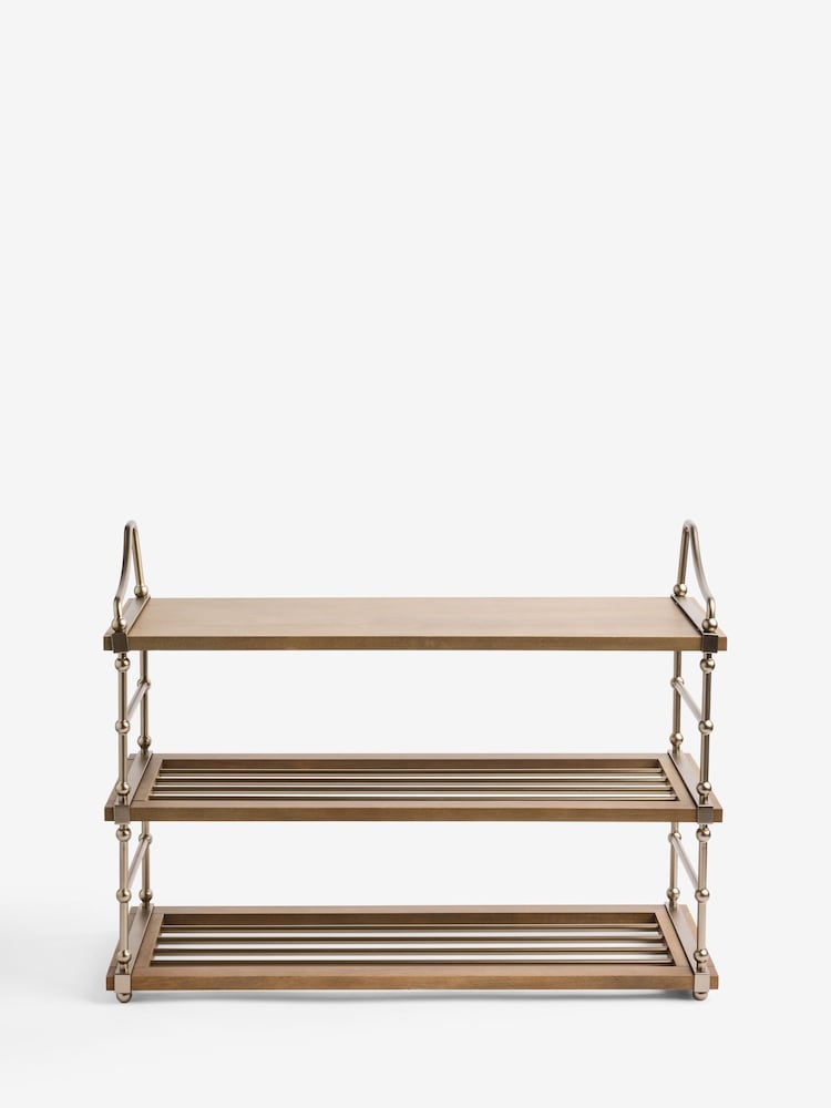 Metal and Wood 3 Tier Shoe Storage - Imagen 5 de 5