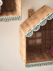 Set of 2 Natural Green Woven Scallop House Display Shelves - Image 3 of 5