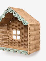 Set of 2 Natural Green Woven Scallop House Display Shelves - Image 6 of 6