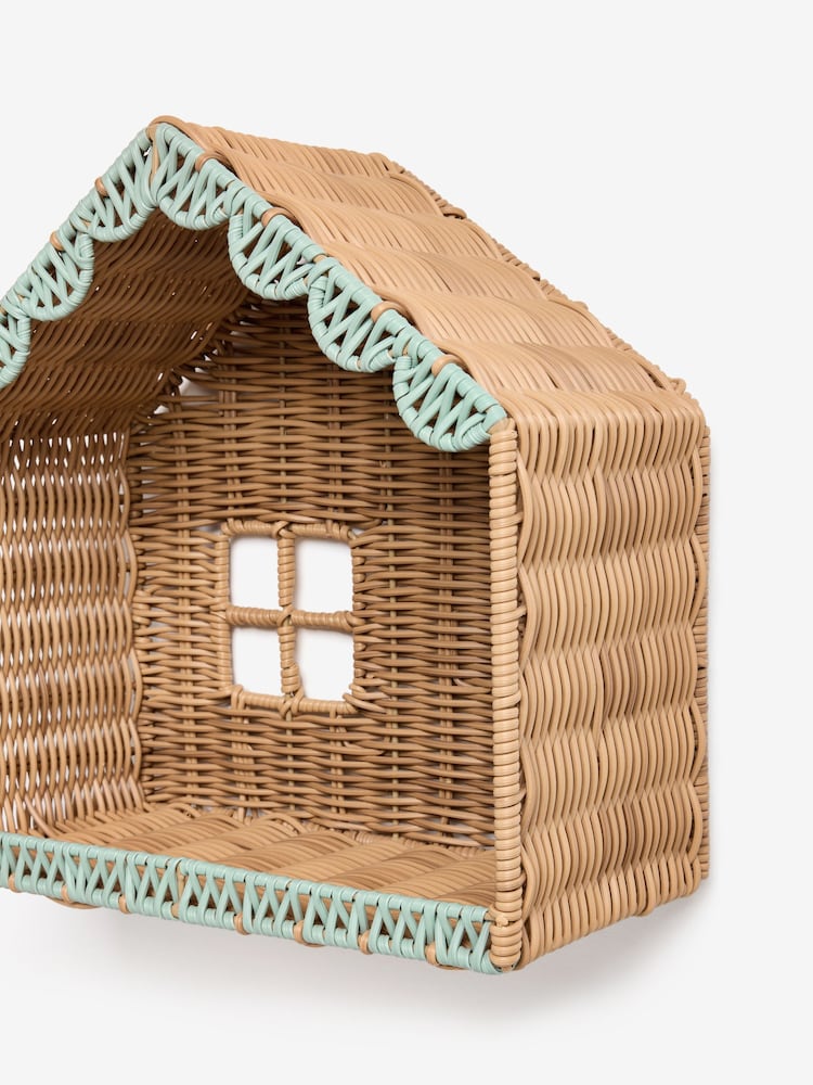 Set of 2 Natural Green Woven Scallop House Display Shelves - Image 6 of 6 Set of 2 Natural Green Woven Scallop House Display Shelves - Image 6 of 6
