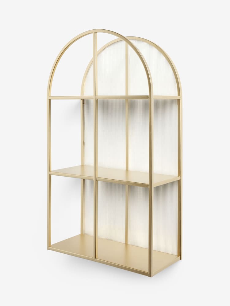 Gold Metal Arch Display Shelf - Image 2 of 4 Gold Metal Arch Display Shelf - Image 2 of 4