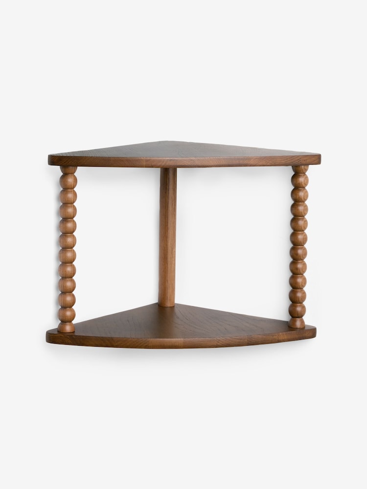 Natural Wood Bobbin Corner Display Shelf - Image 3 of 3