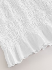 White Shirred Modal Scoop Neck Vest - Image 6 of 7