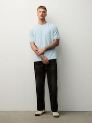 Blue Smart Textured T-Shirt - Image 3 of 3