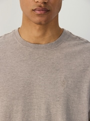 Neutral Marl Relaxed Fit Lightweight Garment Dyed T-Shirt - Image 4 of 8