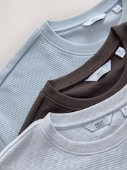 Blue / Brown / Grey Marl - Co-ord T-Shirt And Shorts Set 3 Pack - Imagen 10 de 11