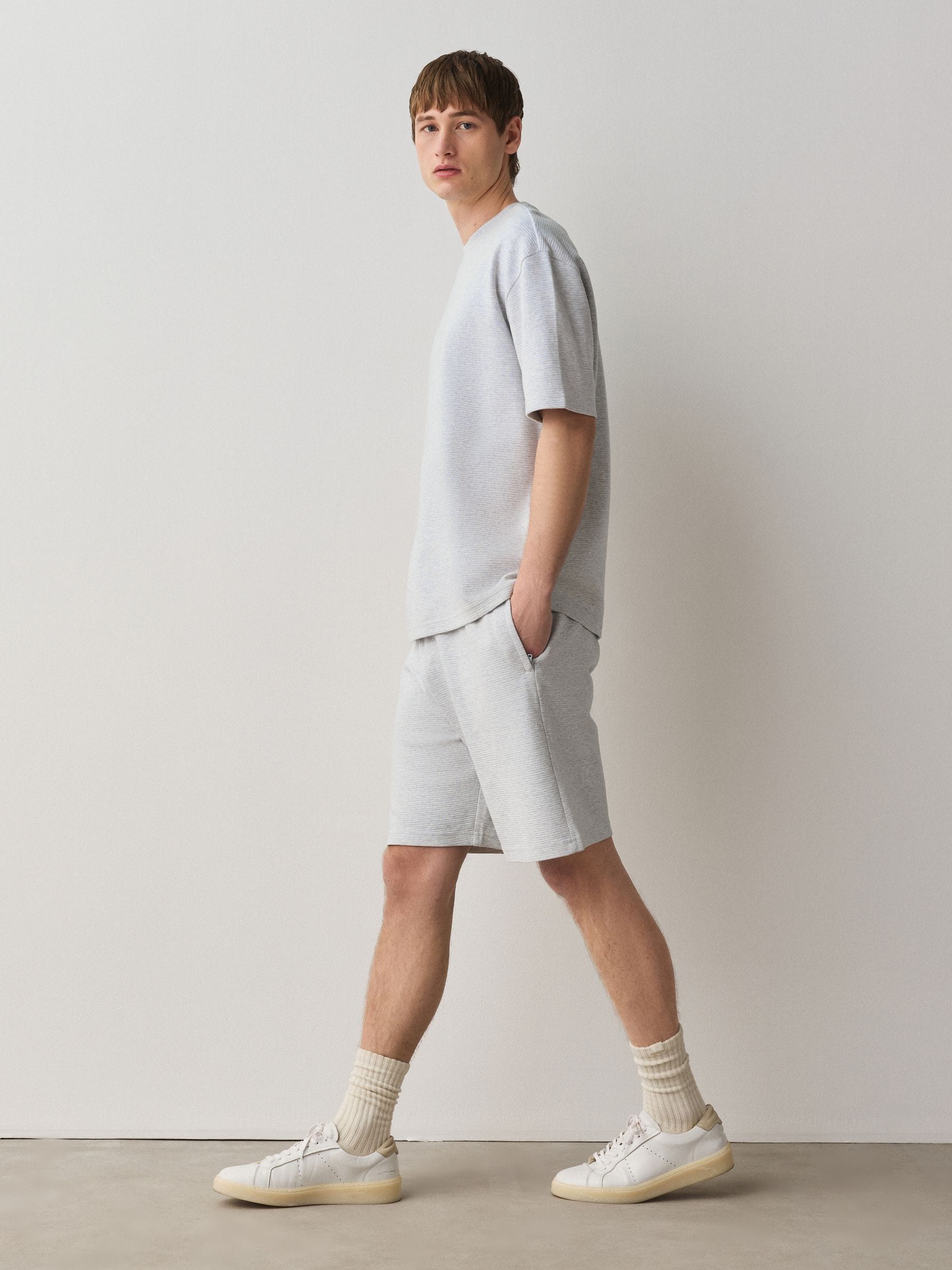 Buy Blue / Brown / Grey Marl Co-ord T-Shirt And Shorts Set 3 Pack