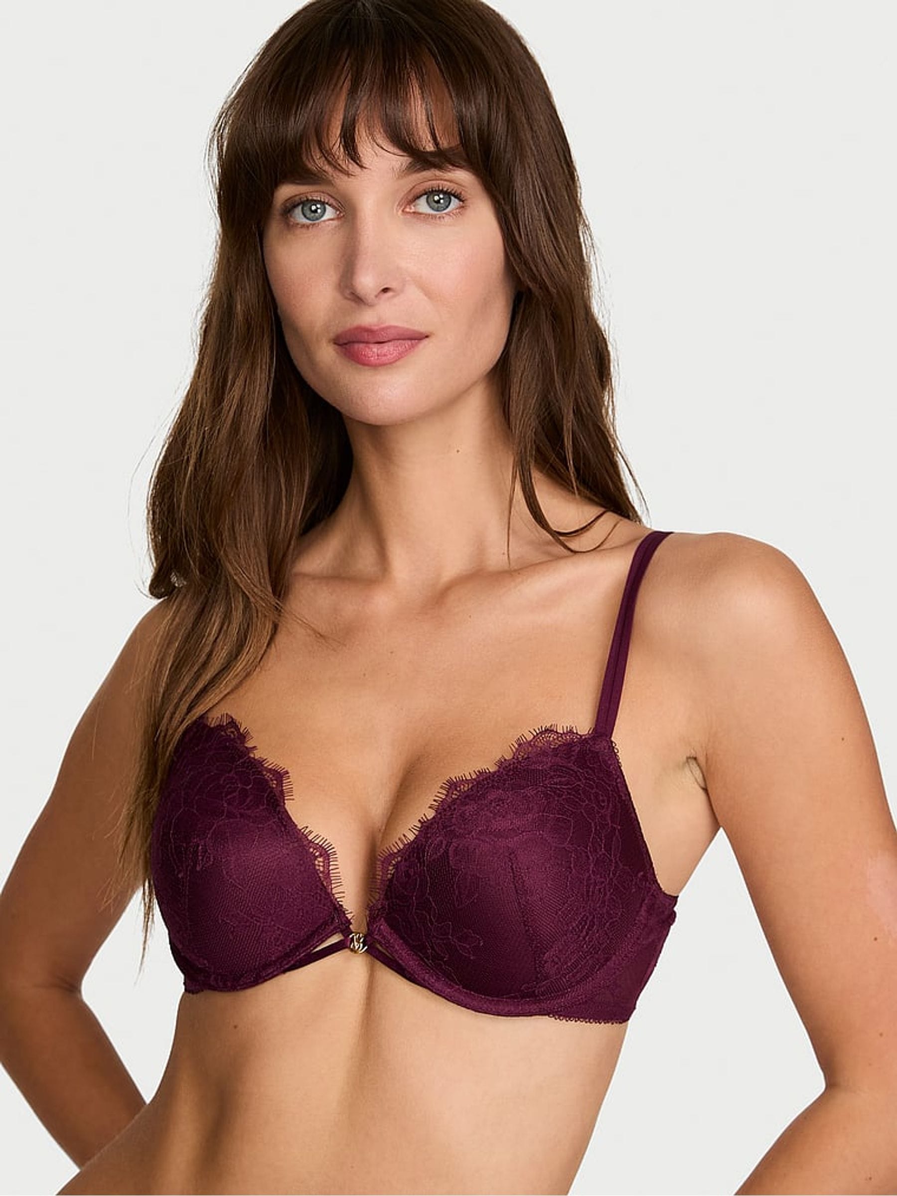 Victoria's Secret Rich Maroon Red Push Up Lace Bra