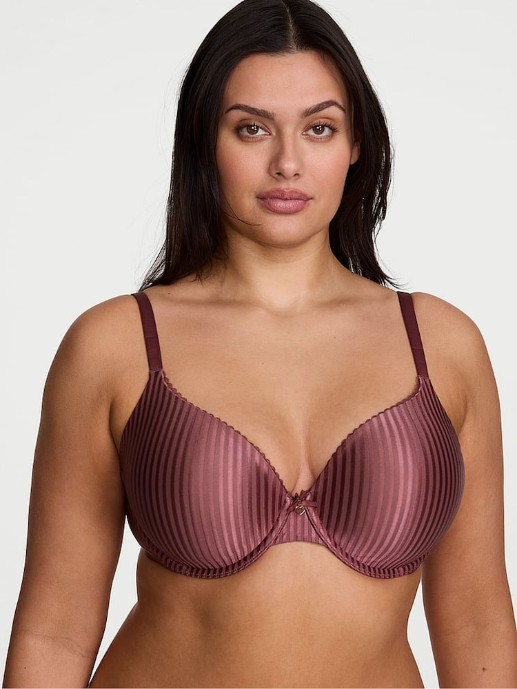 Victoria's Secret Morning Rose Pink Stripe Lightly Lined Full Cup Bra - Image 1 of 2