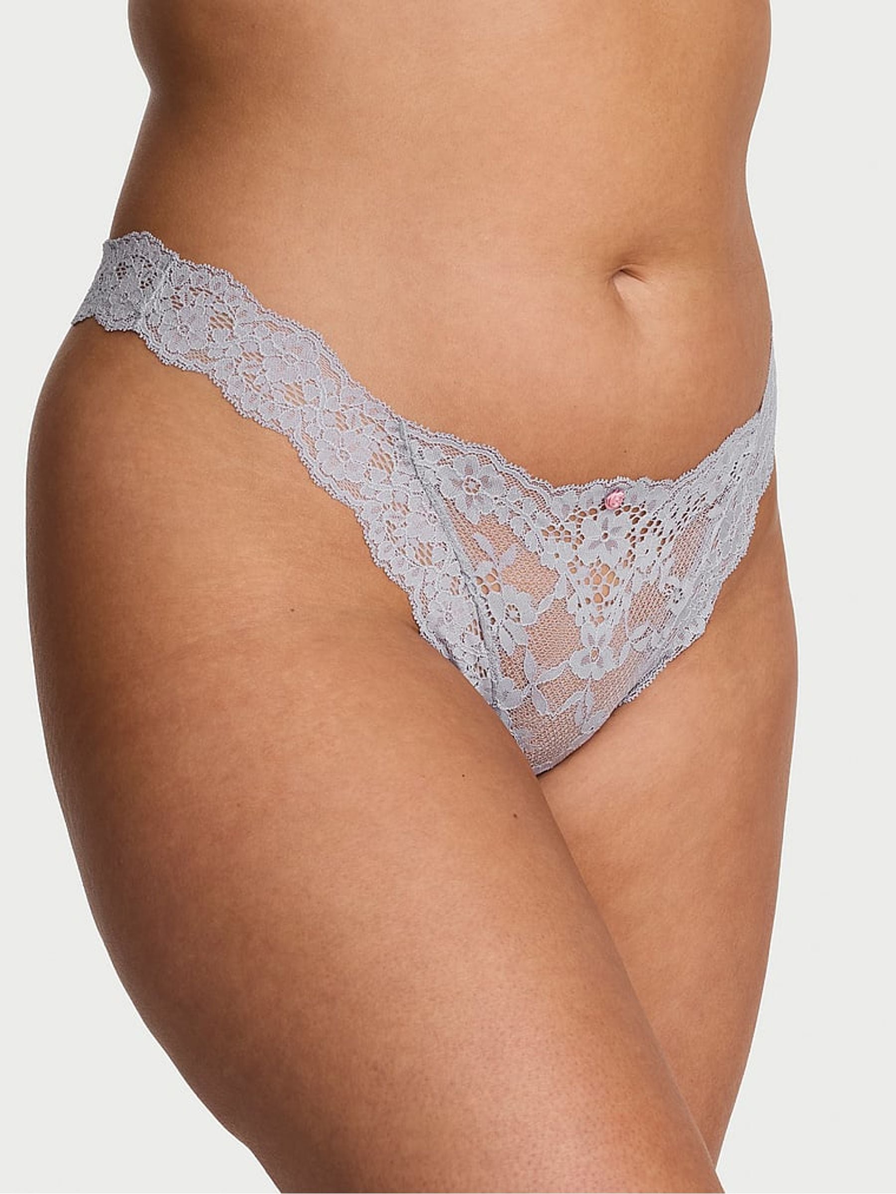 Victoria's Secret Starstruck Grey Brazilian Lace Knickers