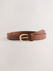 Black Plain/Tan - Skinny Plait & Leather Belts 2 Pack - Bild 3 von 5