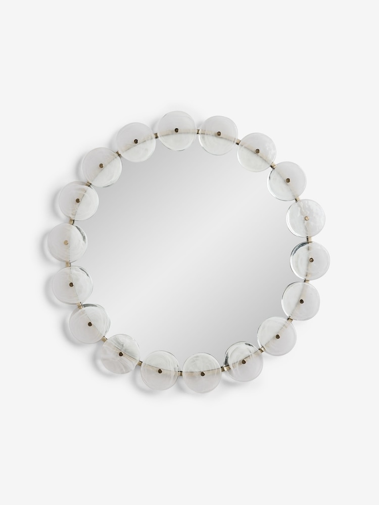 White/Gold Claremont Round Wall Mirror - Image 1 of 2 White/Gold Claremont Round Wall Mirror - Image 1 of 2
